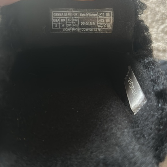 VIONIC GEMMA II MULE WOMEN SLIPPERS Black Shearling Size 8 - Picture 5 of 16